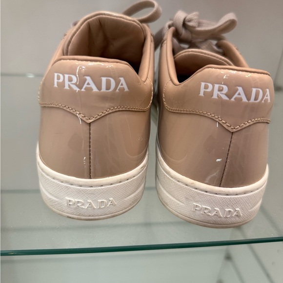 Prada Women's Nude Patent Sneakers - Picture 5 of 8